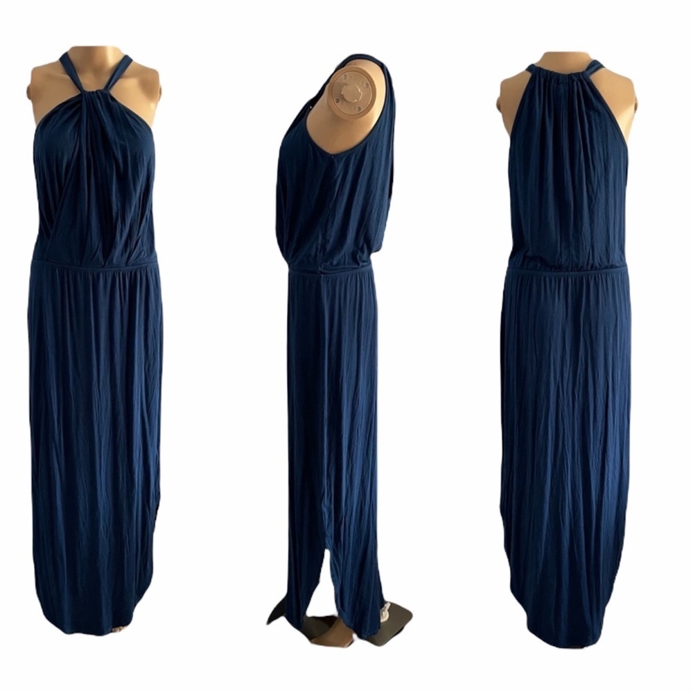 LAmade Halter Maxi Dress M Blue NWT